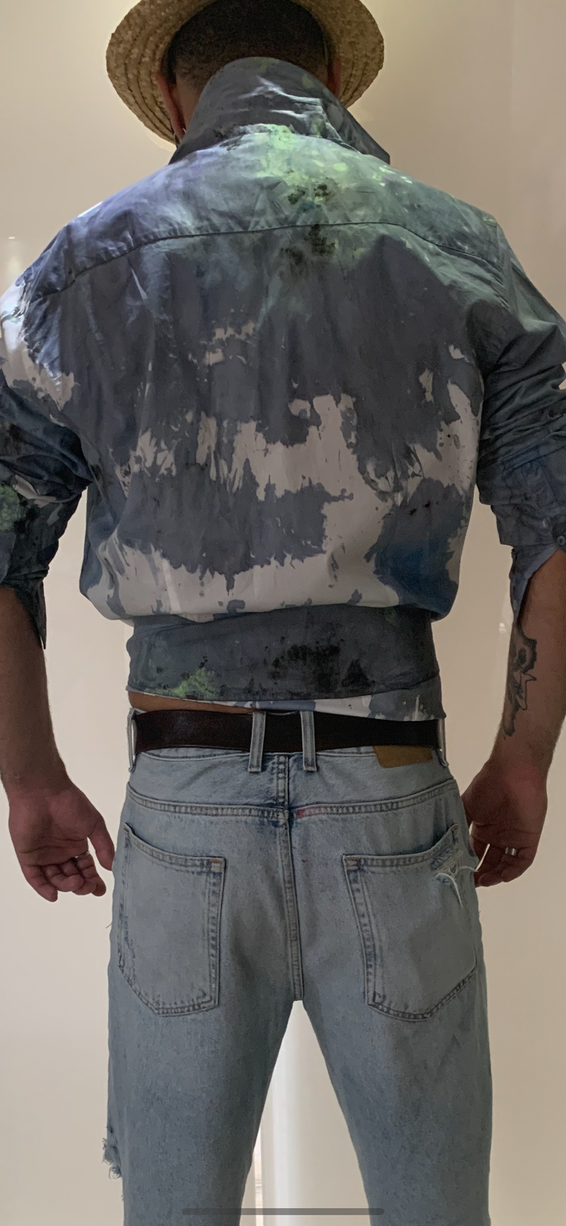 Grey - Camicia uomo dipinta a mano