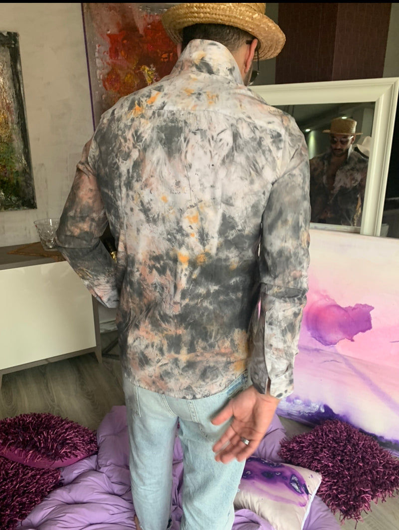 Vintage - Camicia uomo dipinta a mano